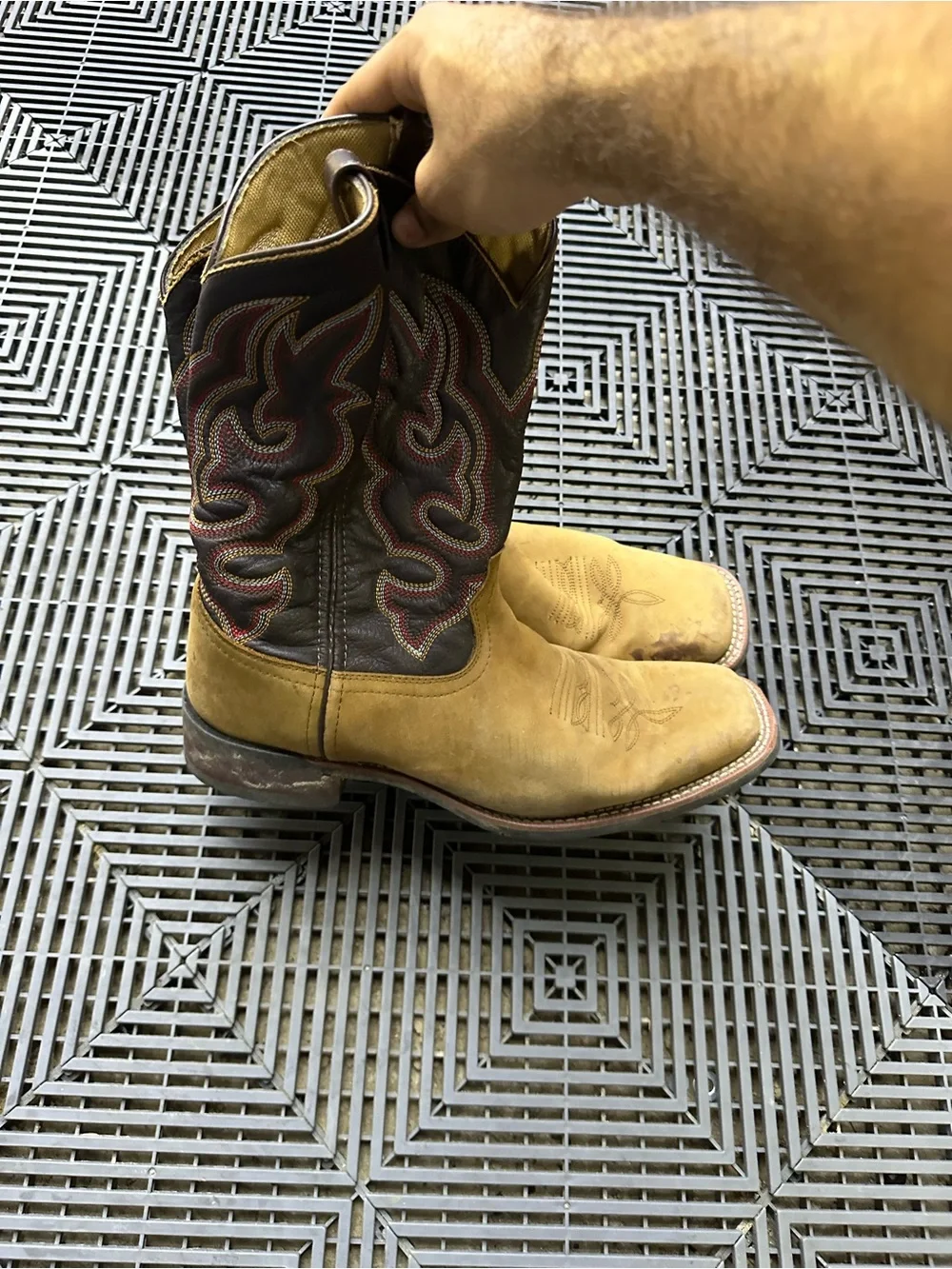 Laredo Two-Tone Brown & Tan Western Cowboy Boots
